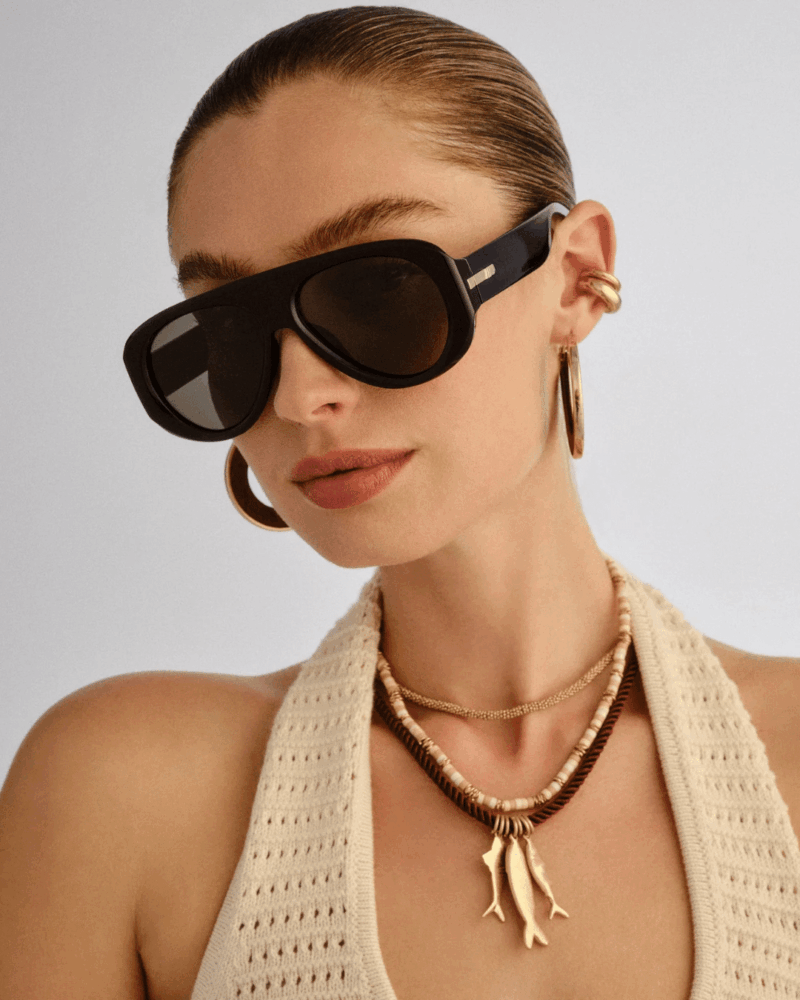 Monture aviateur épaisse Le Specs Dream Boat noir