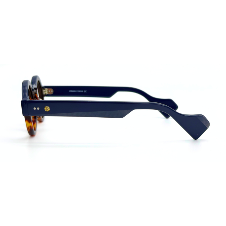 lunettes rondes vintage acétate JOW BRO DJ9082 couleur bleu marine pont keyhole