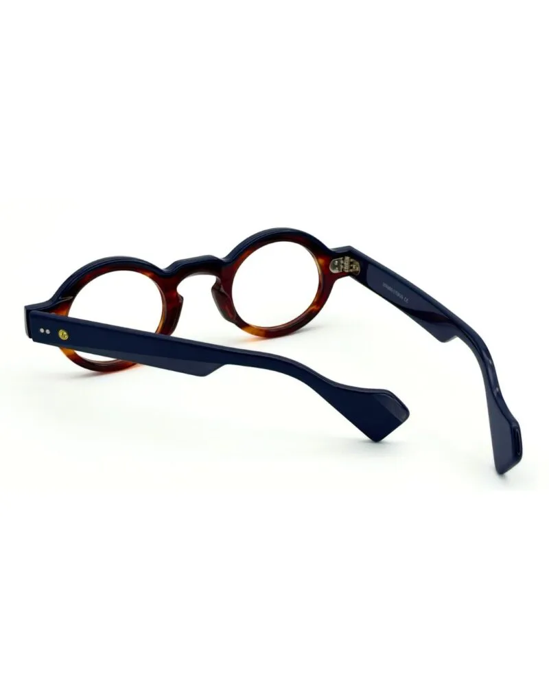 lunettes rondes vintage acétate JOW BRO DJ9082 couleur bleu marine pont keyhole