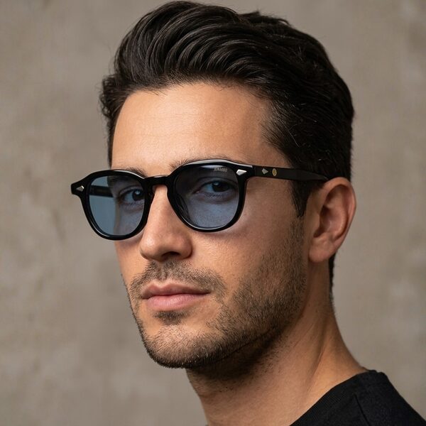 Lunettes Polarisées JOW&BRO Tunisie monture noire brillante verres bleu azur chez AZZABI OPTIC