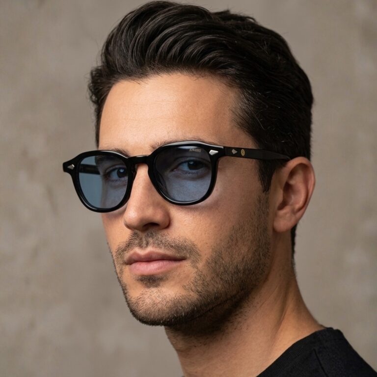 Lunettes Polarisées JOW&BRO Tunisie monture noire brillante verres bleu azur chez AZZABI OPTIC