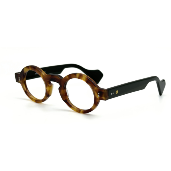 lunettes rondes vintage acétate JOW BRO DJ9082 couleur écaille ambrée pont keyhole