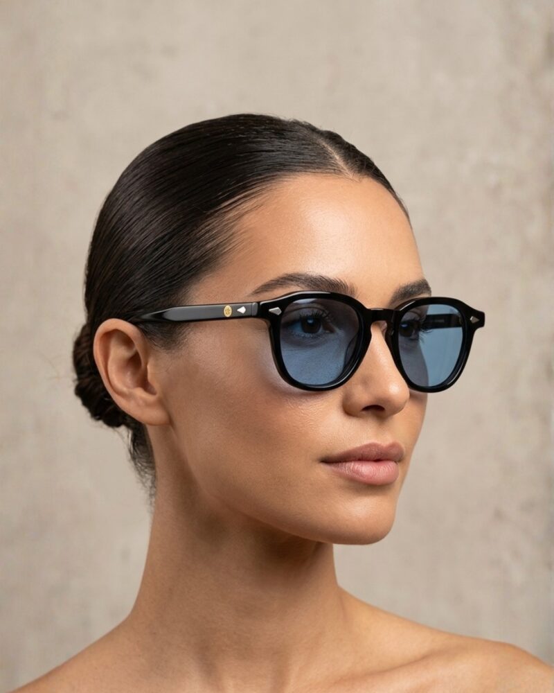 Lunettes Polarisées JOW&BRO Tunisie monture noire brillante verres bleu azur chez AZZABI OPTIC