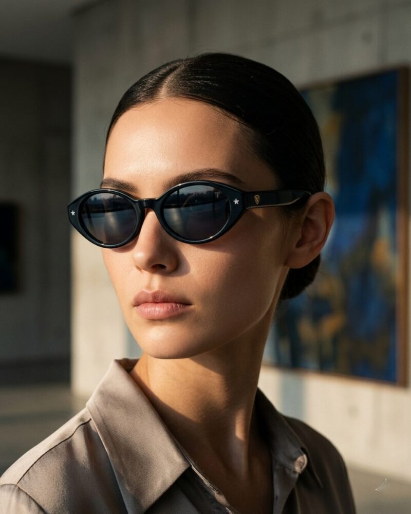 Lunettes Polarisées TUDOR Femme Tunisie Noir T006 Lunettes Polarisées TUDOR Femme Tunisie monture noire brillante verres gris polarisés chez AZZABI OPTIC