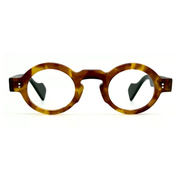 lunettes rondes vintage acétate JOW BRO DJ9082 couleur écaille ambrée pont keyhole