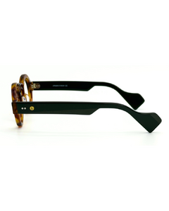 lunettes rondes vintage acétate JOW BRO DJ9082 couleur écaille ambrée pont keyhole