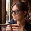 Lunettes de soleil JOW&BRO 2393 noires avec verres marron portées à La Marsa
