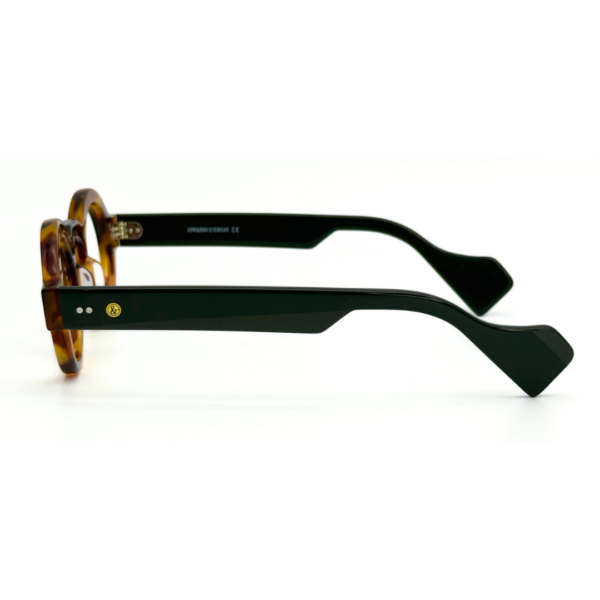 lunettes rondes vintage acétate JOW BRO DJ9082 couleur écaille ambrée pont keyhole