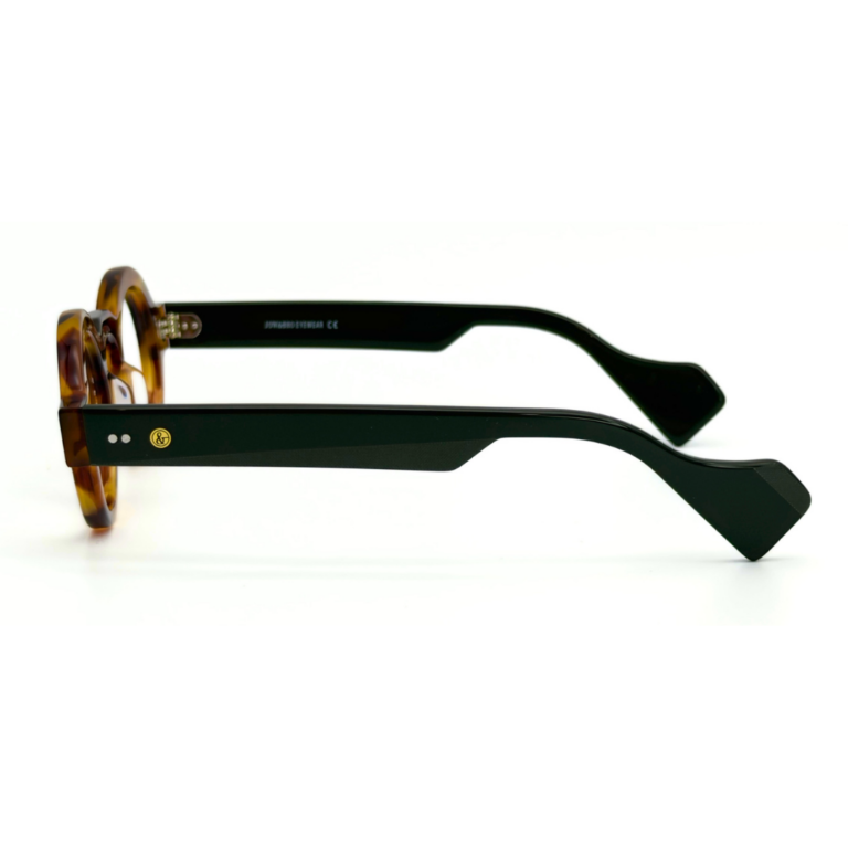 lunettes rondes vintage acétate JOW BRO DJ9082 couleur écaille ambrée pont keyhole