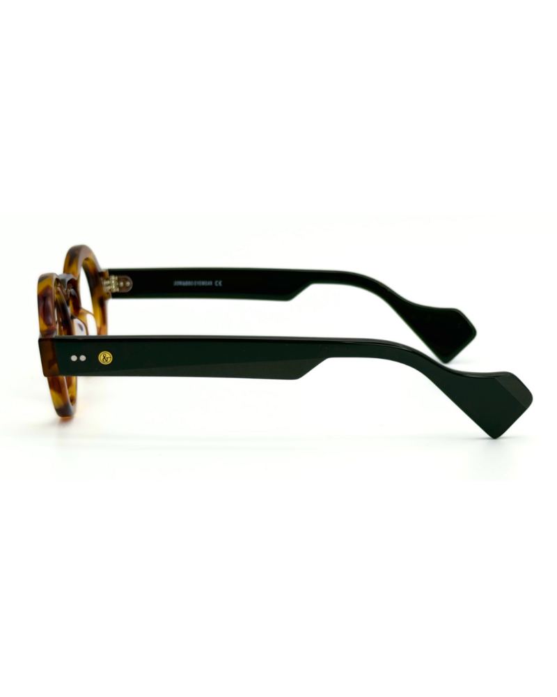 lunettes rondes vintage acétate JOW BRO DJ9082 couleur écaille ambrée pont keyhole