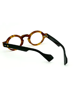 lunettes rondes vintage acétate JOW BRO DJ9082 couleur écaille ambrée pont keyhole
