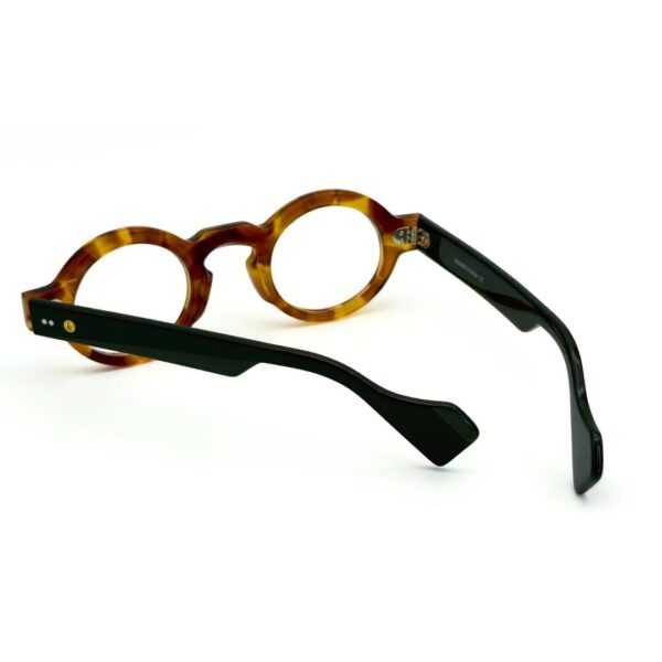 lunettes rondes vintage acétate JOW BRO DJ9082 couleur écaille ambrée pont keyhole