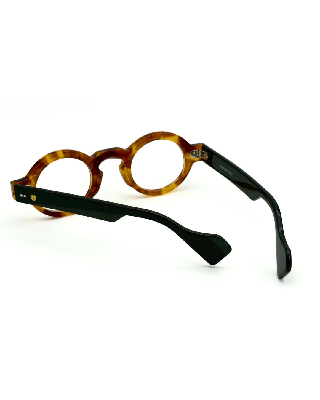 lunettes rondes vintage acétate JOW BRO DJ9082 couleur écaille ambrée pont keyhole