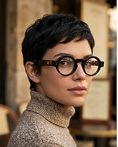 lunettes rondes vintage acétate JOW BRO DJ9082 noir écaille pont keyhole