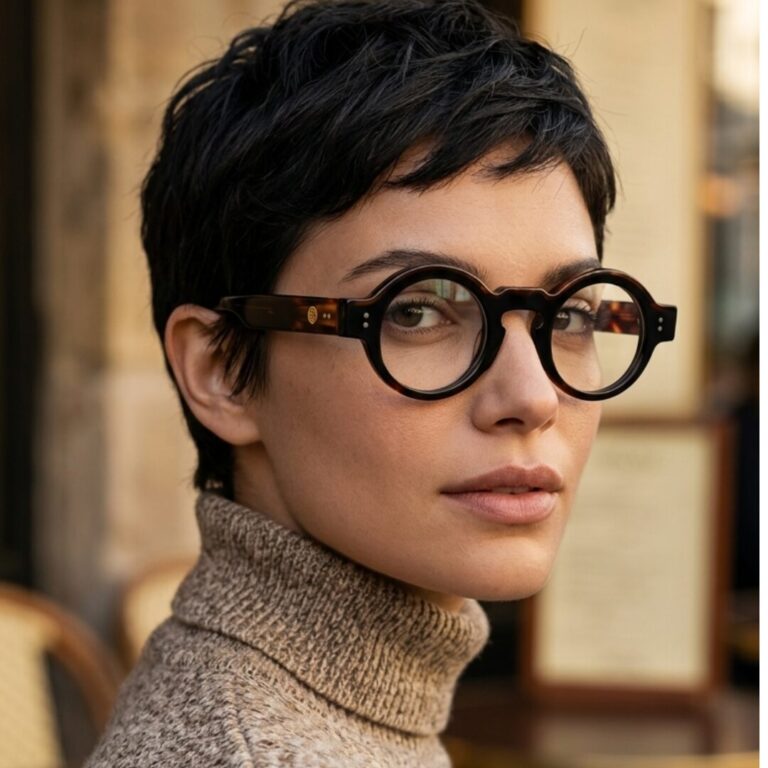 lunettes rondes vintage acétate JOW BRO DJ9082 noir écaille pont keyhole
