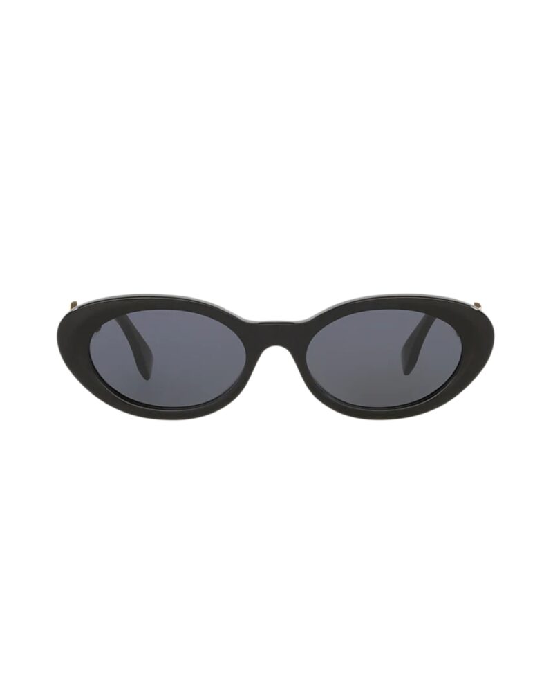Lunettes de soleil Fendi Tunisie modèle FE40140U en acétate noir, vue de trois quarts avec logo O'Lock doré.