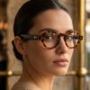 lunettes rondes vintage acétate JOW BRO DJ9082 couleur écaille ambrée pont keyhole