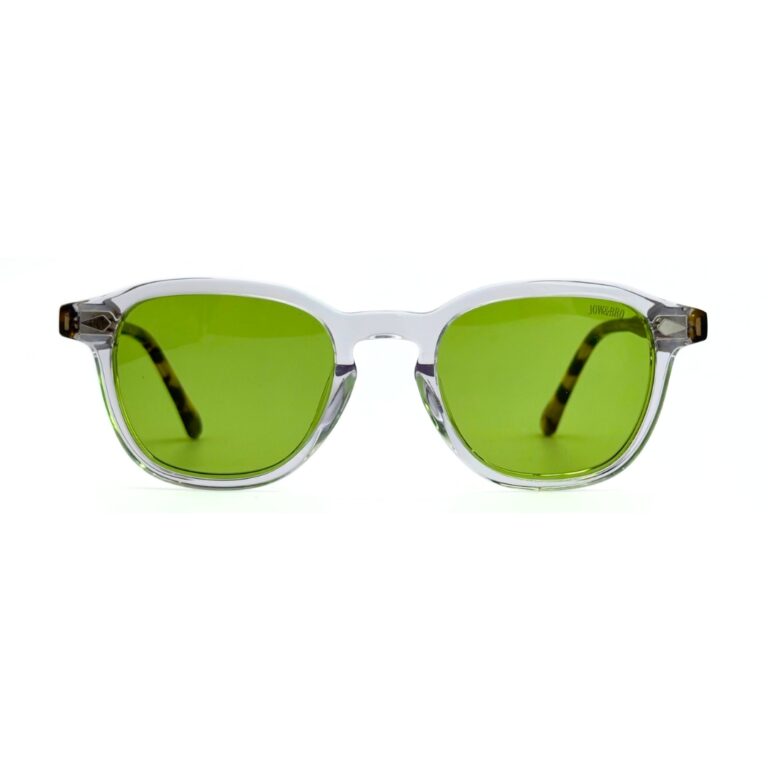 Lunettes Polarisées JOW&BRO Tunisie face transparente branches écaille marron verres verts AZZABI OPTIC