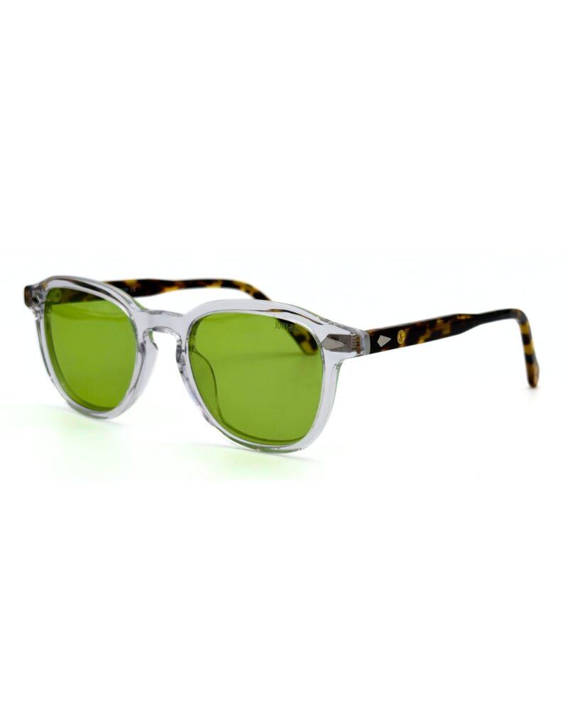 Lunettes Polarisées JOW&BRO Tunisie face transparente branches écaille marron verres verts AZZABI OPTIC