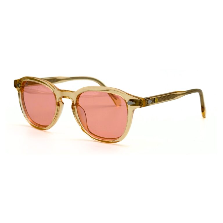 Lunettes Polarisées JOW&BRO Tunisie monture champagne translucide verres rose corail AZZABI OPTIC