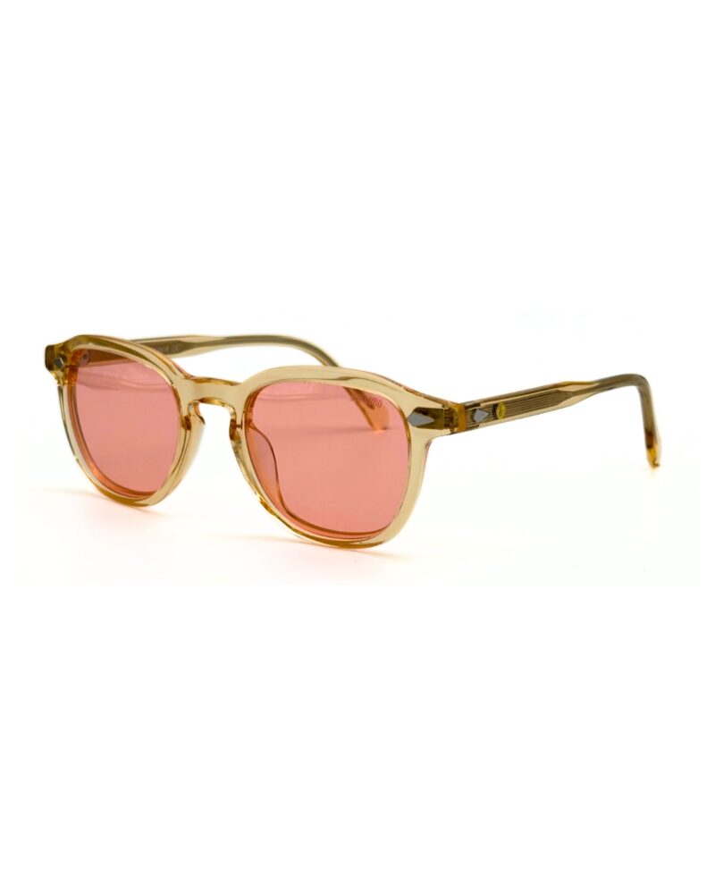 Lunettes Polarisées JOW&BRO Tunisie monture champagne translucide verres rose corail AZZABI OPTIC