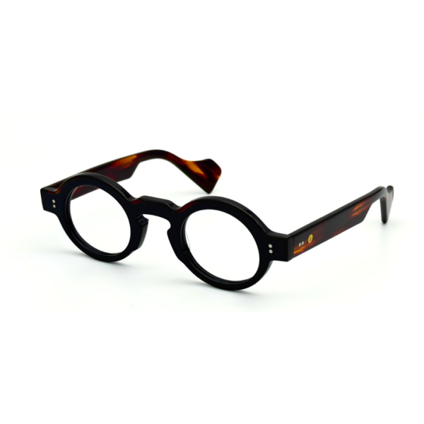 lunettes rondes vintage acétate JOW BRO DJ9082 noir écaille pont keyhole