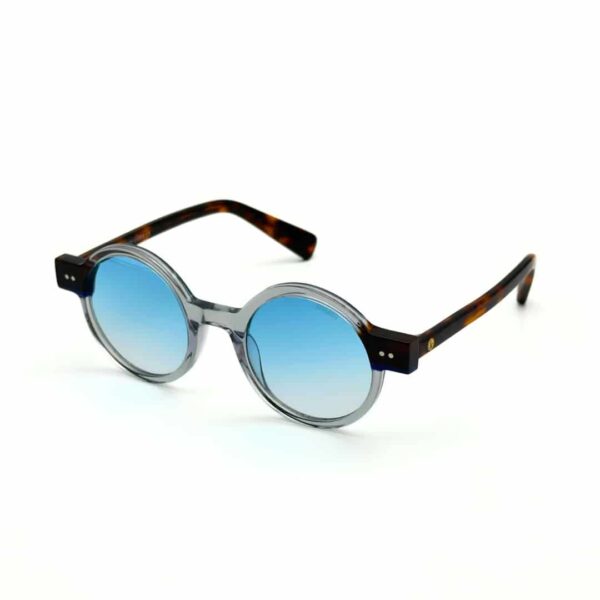 Lunettes rondes JOW&BRO cristal gris avec verres bleus polarisés Ain Zaghouan