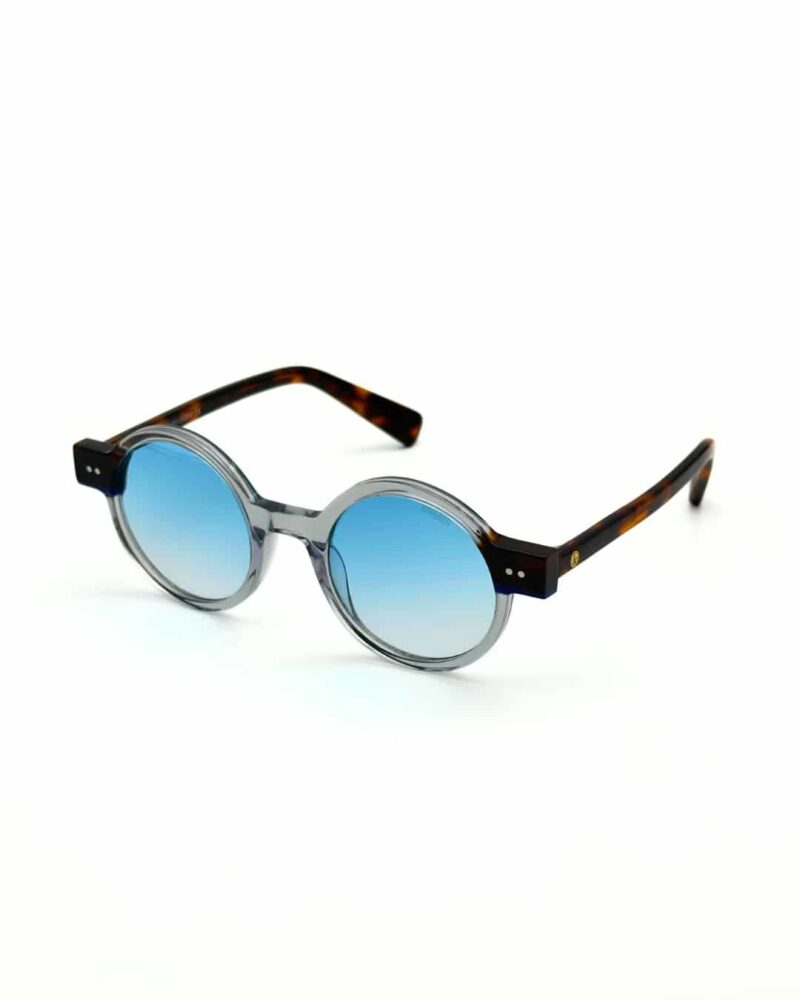 Lunettes rondes JOW&BRO cristal gris avec verres bleus polarisés Ain Zaghouan