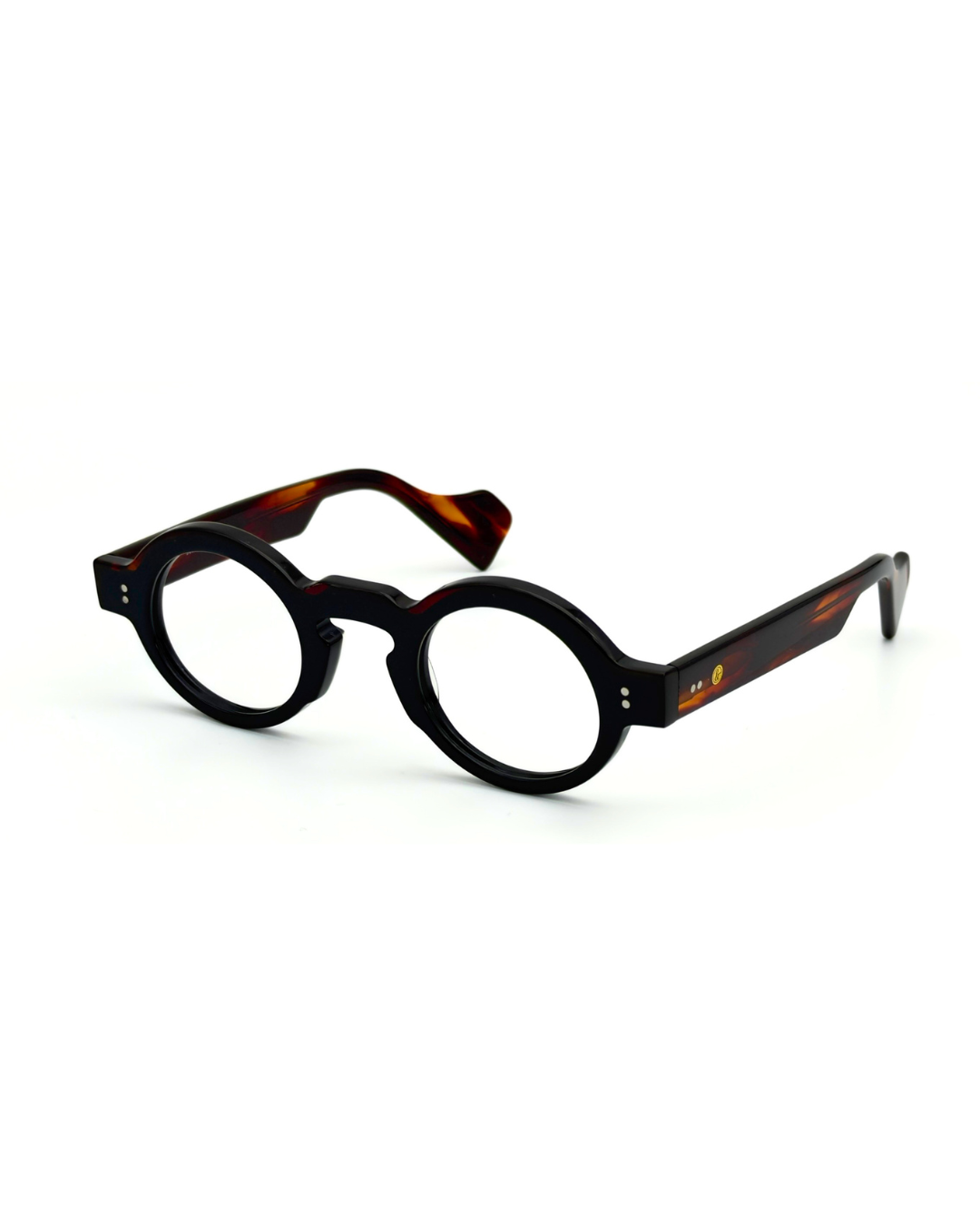 lunettes rondes vintage acétate JOW BRO DJ9082 noir écaille pont keyhole
