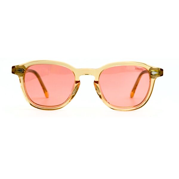 Lunettes Polarisées JOW&BRO Tunisie monture champagne translucide verres rose corail AZZABI OPTIC