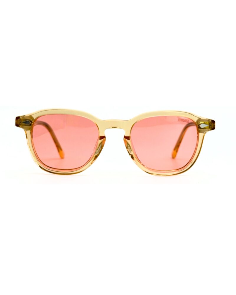 Lunettes Polarisées JOW&BRO Tunisie monture champagne translucide verres rose corail AZZABI OPTIC