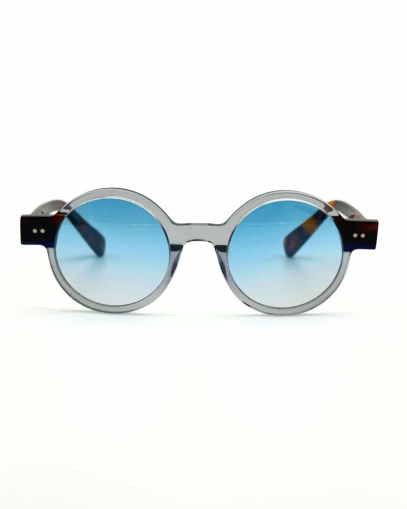 Lunettes rondes JOW&BRO cristal gris avec verres bleus polarisés Ain Zaghouan