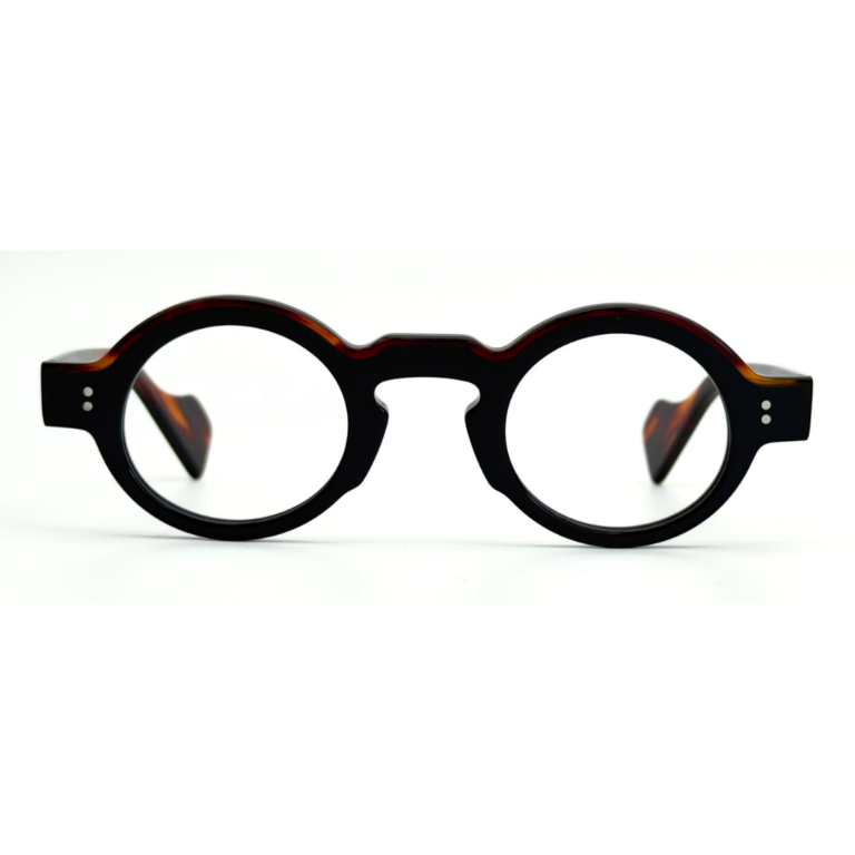 lunettes rondes vintage acétate JOW BRO DJ9082 noir écaille pont keyhole