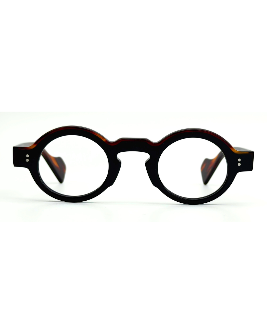 lunettes rondes vintage acétate JOW BRO DJ9082 noir écaille pont keyhole