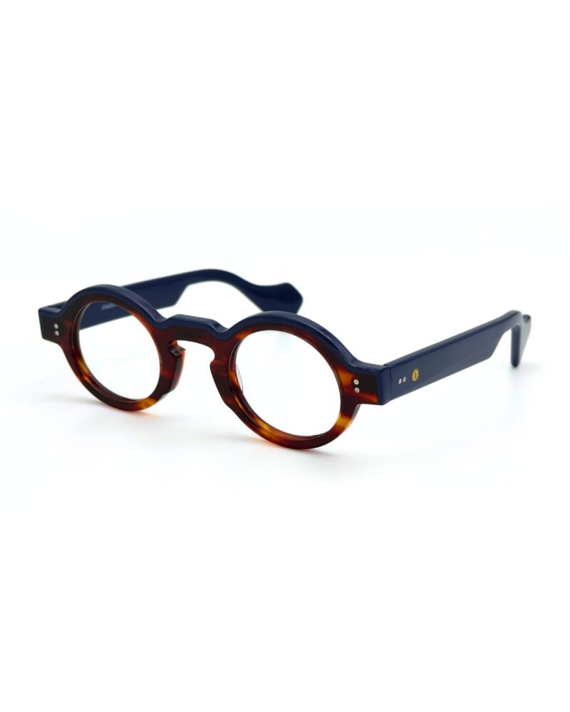 lunettes rondes vintage acétate JOW BRO DJ9082 couleur bleu marine pont keyhole