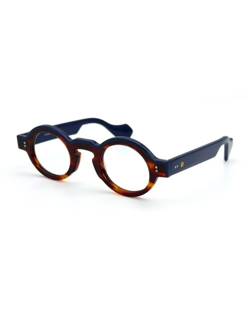 lunettes rondes vintage acétate JOW BRO DJ9082 couleur bleu marine pont keyhole