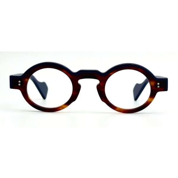 lunettes rondes vintage acétate JOW BRO DJ9082 face couleur bleu marine pont keyhole