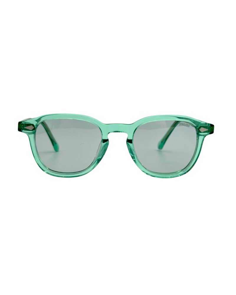 Lunettes Polarisées JOW&BRO Tunisie monture vert émeraude translucide verres gris neutres AZZABI OPTIC