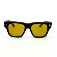 Lunettes de soleil Tom Ford Caine-02 monture noire et verres jaunes chez Azzabi Optic La Marsa.
