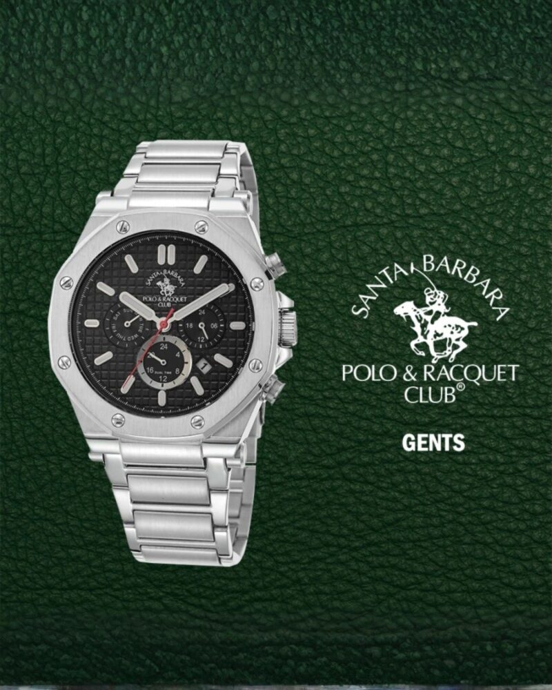 Montre homme Santa Barbara Polo SB.1.10097.4 acier inoxydable cadran noir