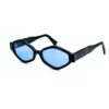 Lunettes de soleil Joca Mori Noir brillant avec verres bleus créateur