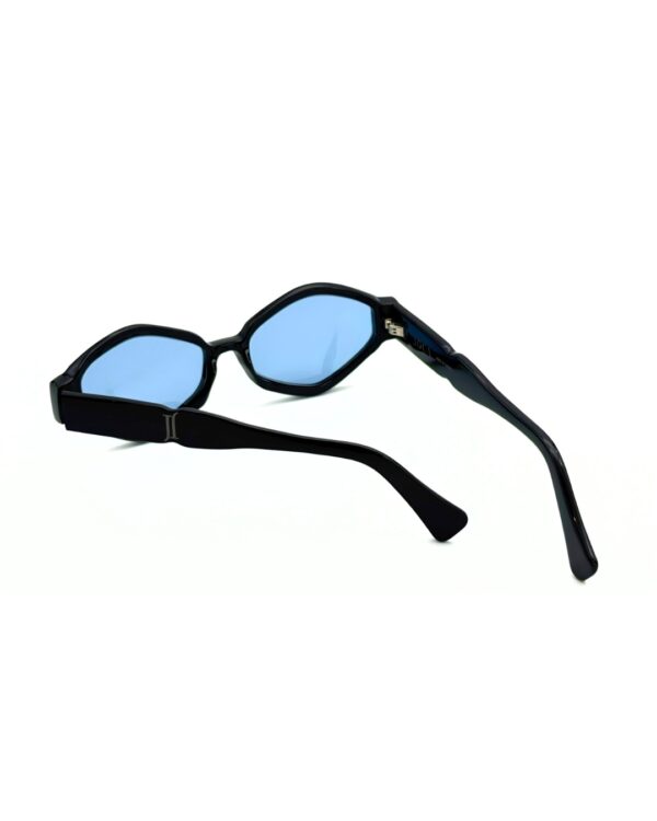 Lunettes de soleil Joca Mori Noir brillant avec verres bleus créateur