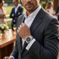 Style montre homme Santa Barbara Polo SB.1.10097.4 au poignet look luxe minimaliste