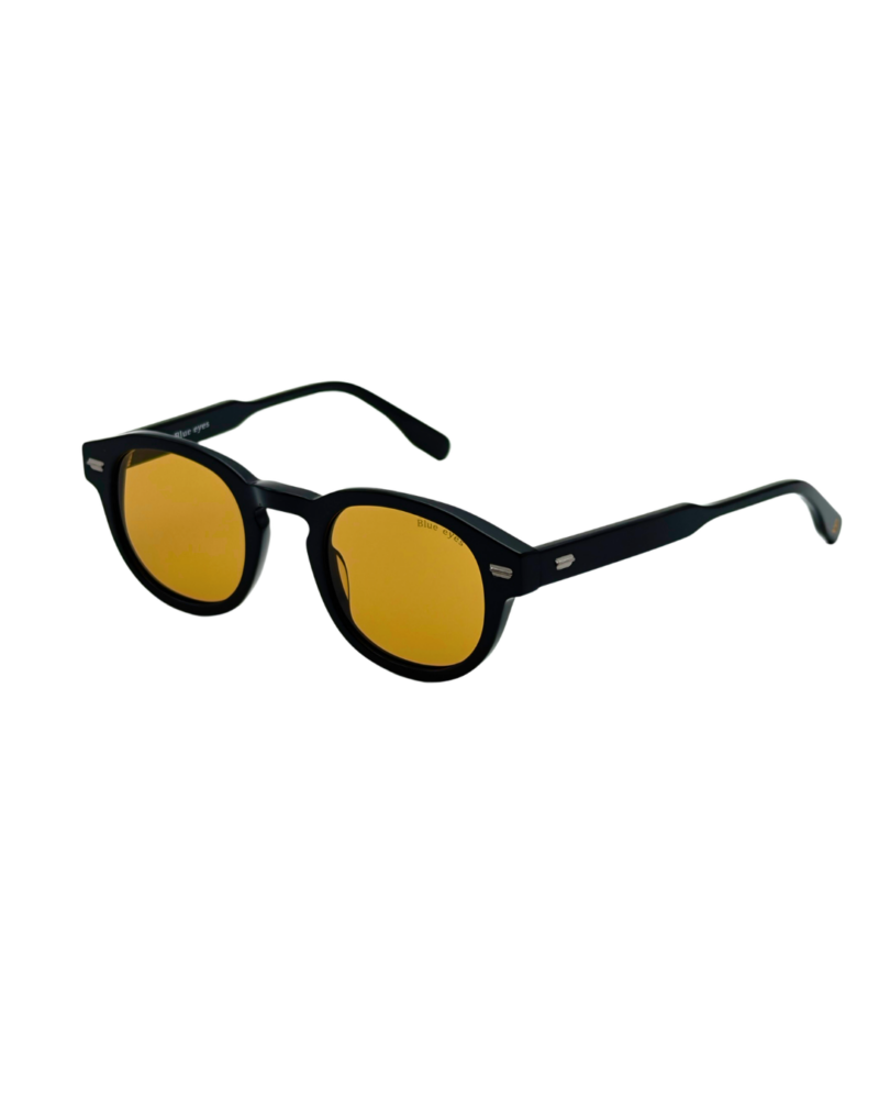 Lunettes-de-soleil-blue-eyes-at1257-noir-verres-jaunes 3-4.jpg BLUE EYES AT1257 lunettes de soleil acétate noir verres jaunes ambrés