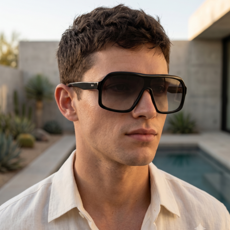 GIGI STUDIOS NAELLE GS1067/11 Noir Brillant - Lunettes de Soleil Créateur Lunettes de soleil oversized GIGI STUDIOS NAELLE GS1067/11 en acétate noir brillant et verres dégradés gris antireflet.