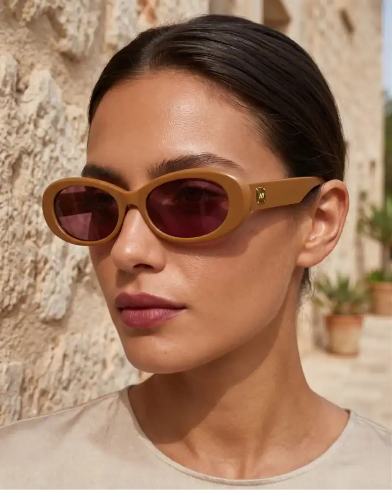Lunettes de soleil Le Specs Work It femme couleur marron caramel cadre solaire Tunisie