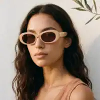 Lunettes de soleil ivoire crème Le Specs Work It avec verres marron Tunisie