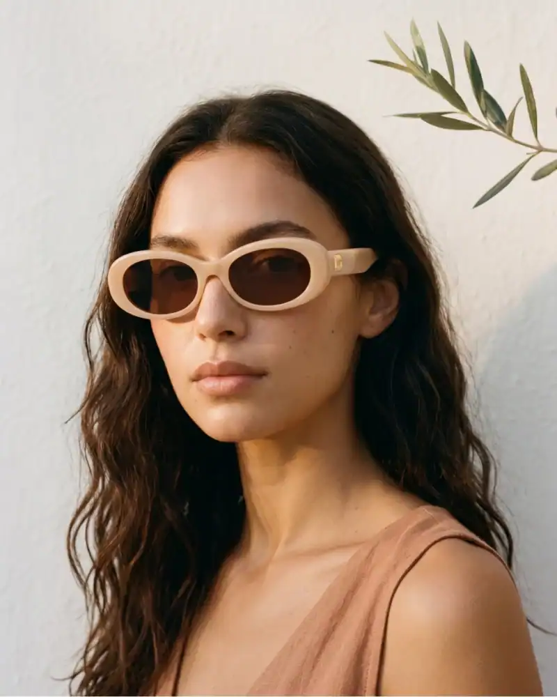 Lunettes de soleil ivoire crème Le Specs Work It avec verres marron Tunisie