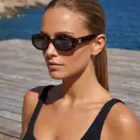 Lunettes de soleil écaille foncée Le Specs Work It cadre solaire vintage femme