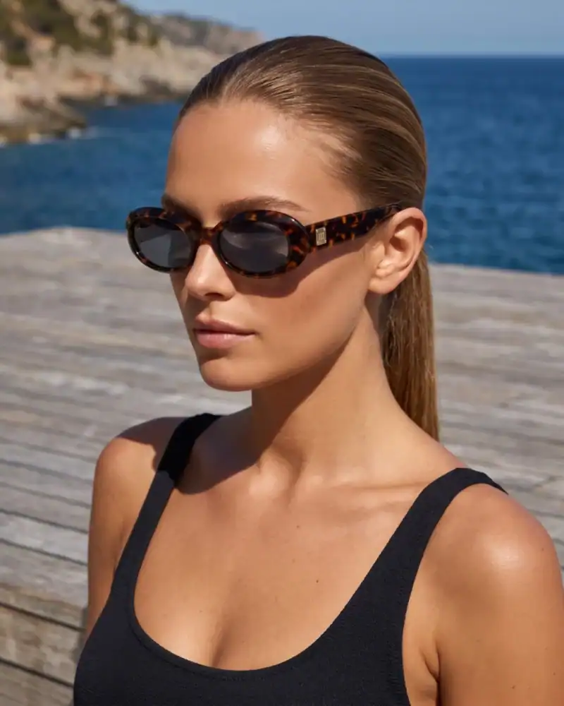 Lunettes de soleil écaille foncée Le Specs Work It cadre solaire vintage femme